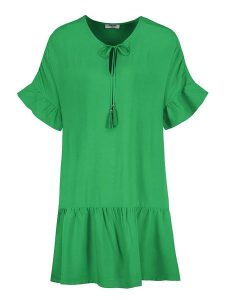 Sublevel Sukienka w kolorze zielonym rozmiar: M. Zielone sukienki Sublevel, na imprezę, m, bez wzorów, z wiskozy, klasyczne, bez kołnierzyka, bez ramiączek, mini. Za 61,02 zł.