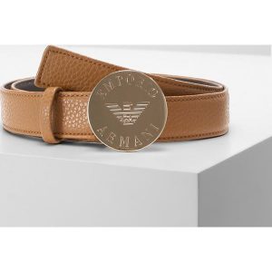 Emporio Armani CINTURA FIANCO GRAINY LOGO BELT Pasek cuoio. Paski marki Emporio Armani. Za 379,00 zł.