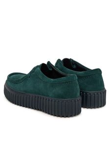 Clarks Półbuty Torhill Bee 26327769 Zielony. Zielone półbuty Clarks, bez wzorów, ze skóry, bez obcasa, na płaskiej podeszwie, bez zapięcia. Za 479,99 zł.