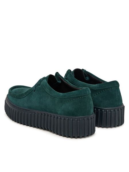 Clarks Półbuty Torhill Bee 26327769 Zielony. Zielone półbuty Clarks, bez wzorów, ze skóry, bez obcasa, na płaskiej podeszwie, bez zapięcia. Za 455,99 zł.