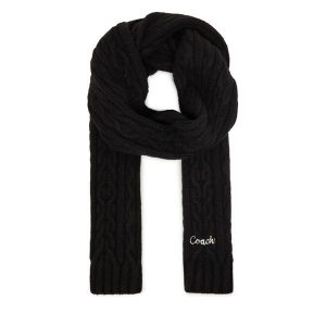 Szalik Coach. Czarne szaliki Coach, bez wzorów. Za 409,99 zł.