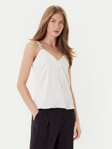 Morgan Top 242-OLAFI Écru Slim Fit. Topy Morgan, bez wzorów, z syntetyku, bez kołnierzyka, bez ramiączek. Za 139,99 zł.