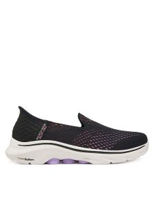 Skechers Półbuty 125211/BKMT Czarny. Czarne półbuty Skechers, bez wzorów, z materiału, bez obcasa, na płaskiej podeszwie, bez zapięcia. Za 309,99 zł.