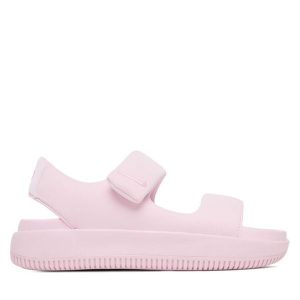 Sandały Nike. Czerwone sandały Nike, bez wzorów, bez obcasa, na płaskiej podeszwie, bez zapięcia. Za 339,99 zł.