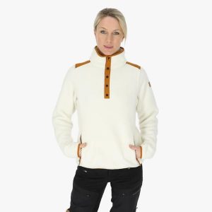 Bluza polarowa do wędrówek damska Swedemount Nordkap Pile Halfneck. Białe bluzy SWEDEMOUNT, bez wzorów, z polaru, bez kaptura. W wyprzedaży za 359,99 zł.