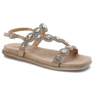 Beżowe Sandały Alma En Pena Płaskie Eleganckie Buty Damskie. Brązowe sandały Alma en Pena, bez wzorów, ze skóry, bez obcasa, na płaskiej podeszwie, bez zapięcia. Za 429,00 zł.
