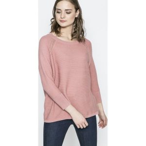 Vero Moda - Sweter Anna. Szare swetry klasyczne marki Vero Moda, z bawełny, z krótkim rękawem. W wyprzedaży za 49,90 zł.