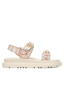 Aldo Sandały Gemima 14190497 Biały. Białe sandały ALDO, bez wzorów, z materiału, bez obcasa, na płaskiej podeszwie, bez zapięcia. Za 459,99 zł.