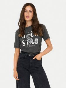 ONLY T-Shirt Lucy 15346786 Szary Regular Fit. Szare t-shirty ONLY, m, bez wzorów, z bawełny, bez kołnierzyka, bez ramiączek. Za 49,99 zł.