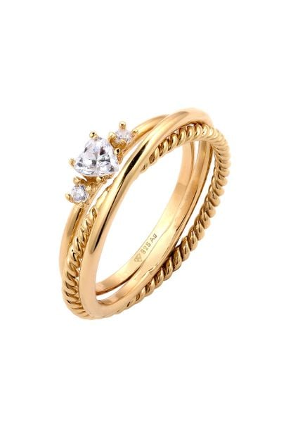 Elli Zestaw Pierścionek Damski Serce Cyrkonia 925 Sterling Silver Walentynkowy Pierścionki 1 ct. Szare pierścionki Elli, z cyrkonią, srebrne. Za 263,99 zł.