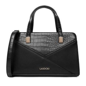 Torebka Lasocki. Czarne torebki klasyczne Lasocki, bez wzorów, bez dodatków. Za 169,99 zł.