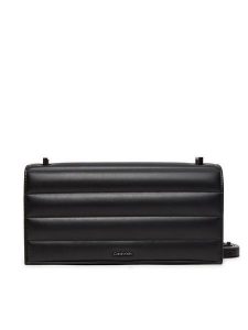 Calvin Klein Torebka Line Quilt Sm Conv Shoulder Bag K60K612639 Czarny. Czarne listonoszki Calvin Klein, bez wzorów, ze skóry, bez dodatków. Za 379,99 zł.