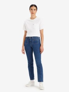 Levi´s Dżinsy "724" - Slim fit - w kolorze niebieskim rozmiar: W25/L30. Niebieskie jeansy z aplikacjami. Za 118,56 zł.