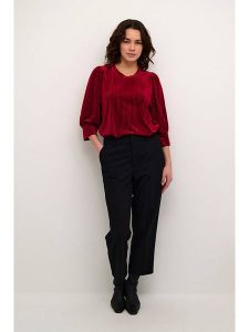 Kaffe Bluzka w kolorze bordowym rozmiar: L. Czerwone bluzki Kaffe, l, bez wzorów, bez kołnierzyka, bez ramiączek. Za 100,99 zł.