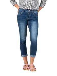 Timezone Rybaczki dżinsowe "Nali" - Regular fit - w kolorze niebieskim rozmiar: W24. Niebieskie jeansy Timezone, z aplikacjami. Za 117,17 zł.