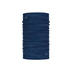 Chusta sportowa unisex Buff® Dryflx R_Blue wielofunkcyjna z odblaskami. Niebieskie apaszki i chusty Buff, bez wzorów, z elastanu, sportowe. Za 92,39 zł.