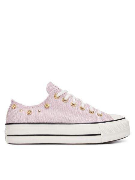 Converse Trampki Chuck Taylor All Star Lift Platform Heathered Glam A17595C Różowy. Czerwone trampki Converse, bez wzorów, z materiału, bez zapięcia. Za 318,99 zł.