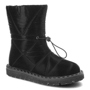 Czarne Śniegowce Artiker Ocieplane Buty Damskie. Czarne buty zimowe ARTIKER, bez obcasa, na płaskiej podeszwie, bez zapięcia. Za 289,00 zł.