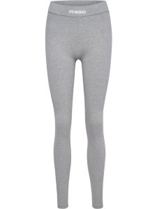 Damskie legginsy Hummel Elemental. Szare legginsy Hummel, bez wzorów, z bawełny, z podwyższonym stanem. Za 191,00 zł.