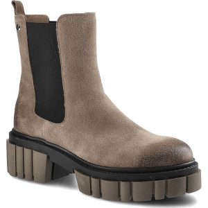 Brązowe Botki Lemar Damskie Stylowe Buty Jesienne. Brązowe botki Lemar, na jesień, bez wzorów, ze skóry, bez obcasa, na obcasie, bez zapięcia. Za 259,00 zł.