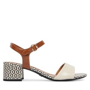 Sandały Tamaris. Białe sandały Tamaris, bez wzorów, bez obcasa, na słupku, bez zapięcia. Za 259,99 zł.