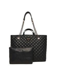 Guess Torebka Giully II HWQG96 73290 Czarny. Czarne torebki klasyczne Guess, z aplikacjami, ze skóry, bez dodatków. Za 519,99 zł.