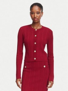 Guess Kardigan W6YR26 Z0973 Bordowy Regular Fit. Czerwone kardigany Guess, z wiskozy. Za 474,99 zł.