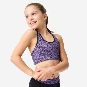 Stanik gimnastyczny Domyos. Czarne body i gorsety DOMYOS, bez wzorów, z elastanu. Za 49,99 zł.