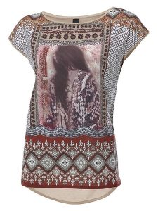 Heine Koszulka w kolorze beżowo-brązowym rozmiar: 42. Brązowe bluzki Heine, bez wzorów, bez kołnierzyka, bez ramiączek. Za 34,99 zł.