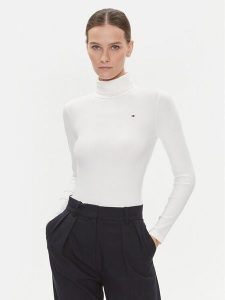 Tommy Hilfiger Golf 5x2 WW0WW39826 Écru Slim Fit. Golfy TOMMY HILFIGER, bez wzorów, z wiskozy. Za 329,99 zł.