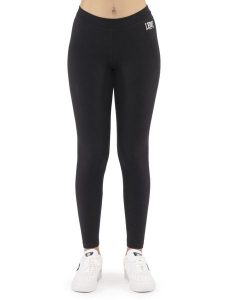 Legginsy z bawełna z krój slim na co dzień. Czarne legginsy LEONE 1947 APPAREL, bez wzorów, z bawełny. Za 164,19 zł.