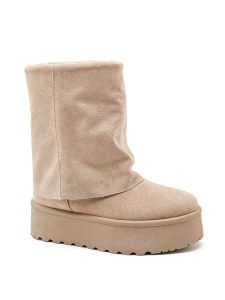 Sixth Sens Botki zimowe w kolorze beżowym rozmiar: 39. Brązowe botki Sixth Sens, na zimę, bez wzorów, bez obcasa, na platformie, bez zapięcia. Za 144,24 zł.