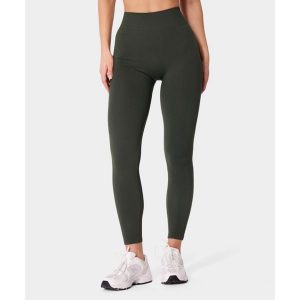 Legginsy bezszwowe Carpatree Elite zielone. Zielone legginsy Carpatree, bez wzorów, z elastanu, z podwyższonym stanem. Za 249,99 zł.
