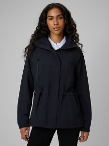 4F Parka przejściowa membrana 5000 damska - czarna L. Czarne kurtki 4f, l, bez wzorów, ze skóry, bez kaptura. Za 399,99 zł.