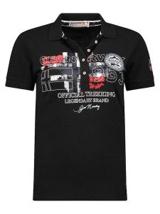 Geographical Norway Koszulka polo "Kerry" w kolorze czarnym rozmiar: XXL. Czarne bluzki Geographical Norway, xxl, z aplikacjami, z bawełny, bez kołnierzyka, bez ramiączek. Za 70,24 zł.