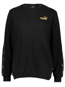Puma Bluza "ESS+ Tape Golden" w kolorze czarnym rozmiar: M. Czarne bluzy Puma, m, bez wzorów, bez kaptura. Za 118,56 zł.