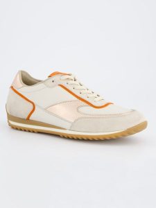 Paul Green Skórzane sneakersy w kolorze beżowo-pomarańczowym rozmiar: 38,5. Brązowe trampki Paul Green, bez wzorów, bez zapięcia. Za 432,48 zł.