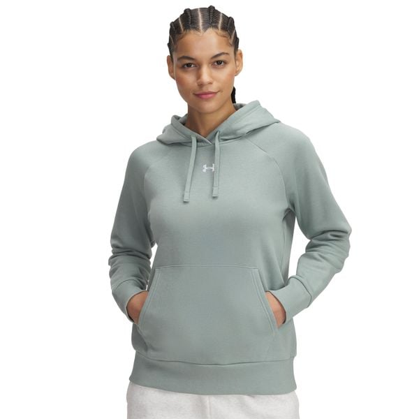 Bluza damska z kapturem Under Armour Rival Fleece. Białe bluzy Under Armour, bez wzorów, z tkaniny, z kapturem. Za 226,95 zł.