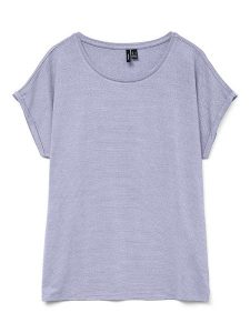 Vero Moda Koszulka w kolorze fioletowym rozmiar: M. Różowe bluzki Vero Moda, m, bez wzorów, z wiskozy, klasyczne, bez kołnierzyka, bez ramiączek. Za 52,42 zł.