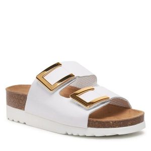 Klapki Scholl. Białe klapki Scholl, bez wzorów, bez obcasa. Za 389,99 zł.