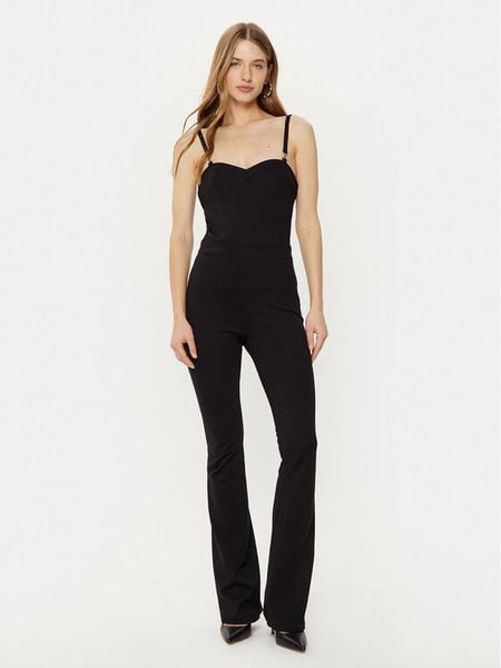 Guess Kombinezon W5RD90 KCMU2 Czarny Slim Fit. Czarne kombinezony Guess, xl, z aplikacjami, z wiskozy, bez kołnierzyka, bez ramiączek. Za 309,99 zł.
