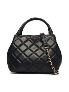 Guess Torebka Juliet Mini HWQG24 56710 Czarny. Czarne kuferki Guess, z aplikacjami, ze skóry, bez dodatków. Za 544,99 zł.