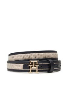 Tommy Hilfiger Pasek Damski Th Logo 2.5 Canvas AW0AW17249 Granatowy. Niebieskie paski TOMMY HILFIGER, bez wzorów, z materiału. Za 269,99 zł.