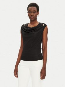 Rinascimento Bluzka CFC0123497003 Czarny Regular Fit. Czarne bluzki Rinascimento, xs, bez wzorów, z syntetyku, bez kołnierzyka, bez ramiączek. Za 259,99 zł.