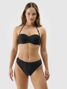 4F Góra od bikini damska - czarna S. Czarne bikini 4f, bez wzorów, z elastanu. W wyprzedaży za 29,99 zł.