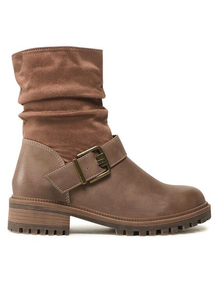 Clara Barson Botki WS5600-11 Brązowy. Brązowe botki Clara Barson, bez wzorów, ze skóry, bez obcasa, na płaskiej podeszwie, bez zapięcia. Za 99,99 zł.