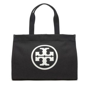 Torebka Tory Burch. Czarne shopper bag Tory Burch, bez wzorów, bez dodatków. Za 699,99 zł.