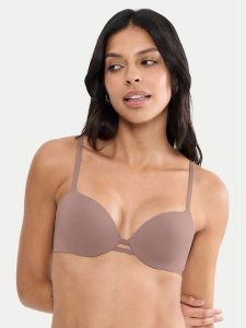 Triumph Biustonosz z fiszbiną Body Make-Up Illusion 10226401 Brązowy. Brązowe biustonosze Triumph, bez wzorów, z syntetyku. Za 189,99 zł.