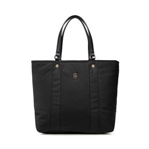 Torebka Tommy Hilfiger. Czarne shopper bag TOMMY HILFIGER, bez wzorów, bez dodatków. Za 539,99 zł.