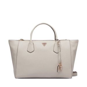 Torebka Guess. Białe shopper bag Guess, z aplikacjami, bez dodatków. Za 674,99 zł.